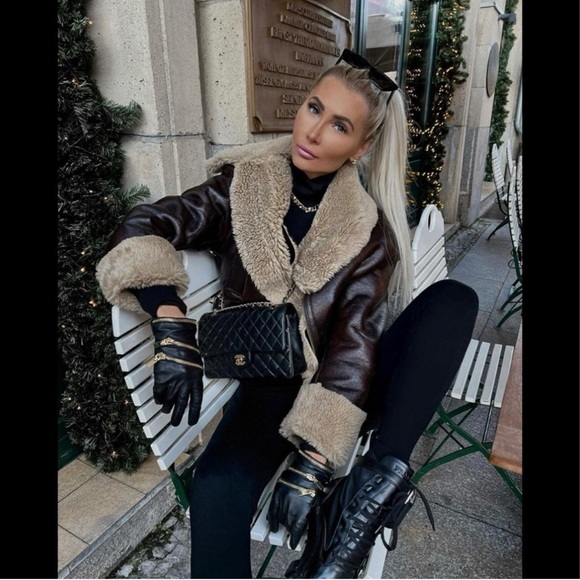 ZARA Faux Fur Leather Jacket - Picture 8 of 13